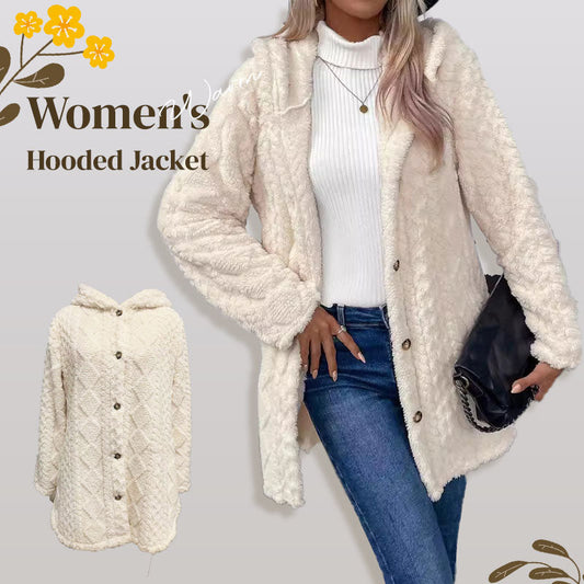 🎅Christmas Specials 50% OFF🎁Women's Warm Diamond Pattern Hooded Jacket
