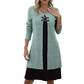 💖LAST DAY PROMOTION - 50%OFF 💖Women's Faux Two-Piece A-Line Knee-Length Dress