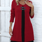 💖LAST DAY PROMOTION - 50%OFF 💖Women's Faux Two-Piece A-Line Knee-Length Dress