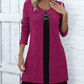 💖LAST DAY PROMOTION - 50%OFF 💖Women's Faux Two-Piece A-Line Knee-Length Dress