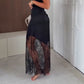 💃LAST DAY SALE 50% OFF!!💋Women's Elegant Lace Panel Long Skirt