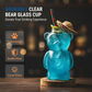 Adorable Clear Bear Glass Cup