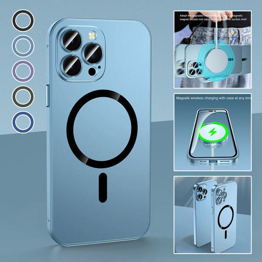 Magnetic Charging Bumper Matte Case Cover for iPhone