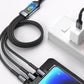 🔥Buy 1 Get 1 Free🔥Get 1 free mobile phone lanyard🔥Transparent Luminous 3-in-1 Super Fast Charging Cable
