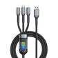 🔥Buy 1 Get 1 Free🔥Get 1 free mobile phone lanyard🔥Transparent Luminous 3-in-1 Super Fast Charging Cable