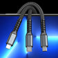 🔥Buy 1 Get 1 Free🔥Get 1 free mobile phone lanyard🔥Transparent Luminous 3-in-1 Super Fast Charging Cable